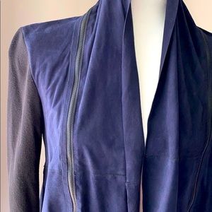Elie Tahari blue suede lightweight jacket/Blazer